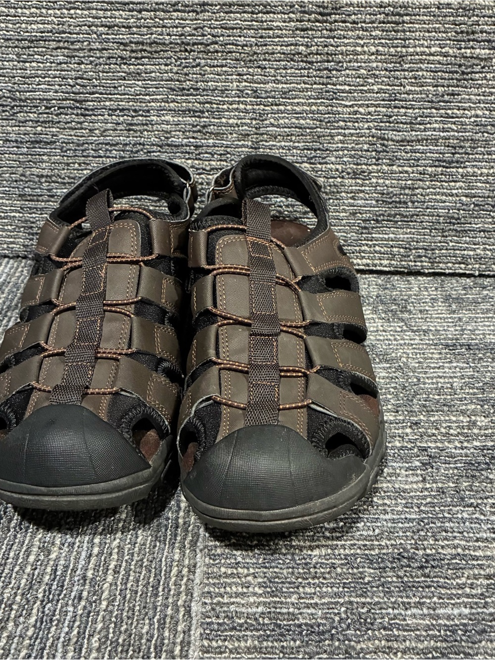 Skechers Men's Brown Open-Weave Closed-Toe Sandals